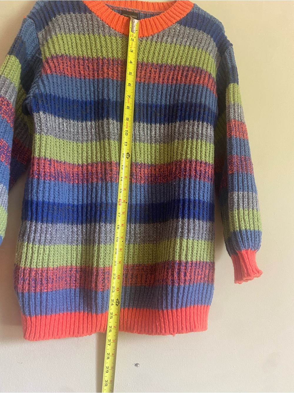 Coco+Carmen Maximalist Eclectic Cozy Retro Multicolor Striped Oversized Sweater - Picture 4 of 4